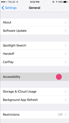 Step 2: Tap Accessibility